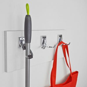 Broom Hook holding broom and bag
